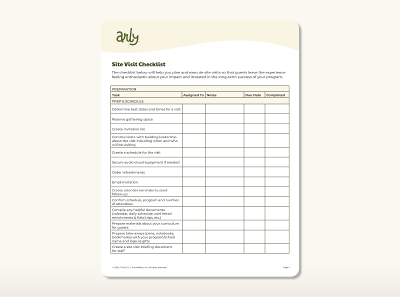 Site Visit Checklist images